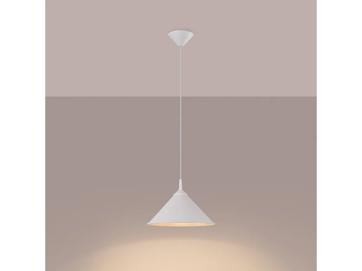 Lampes suspendues Paloa scandinave en acier - 1 sources lumineuses 4000K - L.30 x H.76 cm - blanc