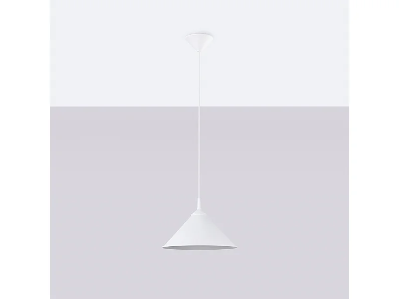 Lampes suspendues Paloa scandinave en acier - 1 sources lumineuses 4000K - L.30 x H.76 cm - blanc