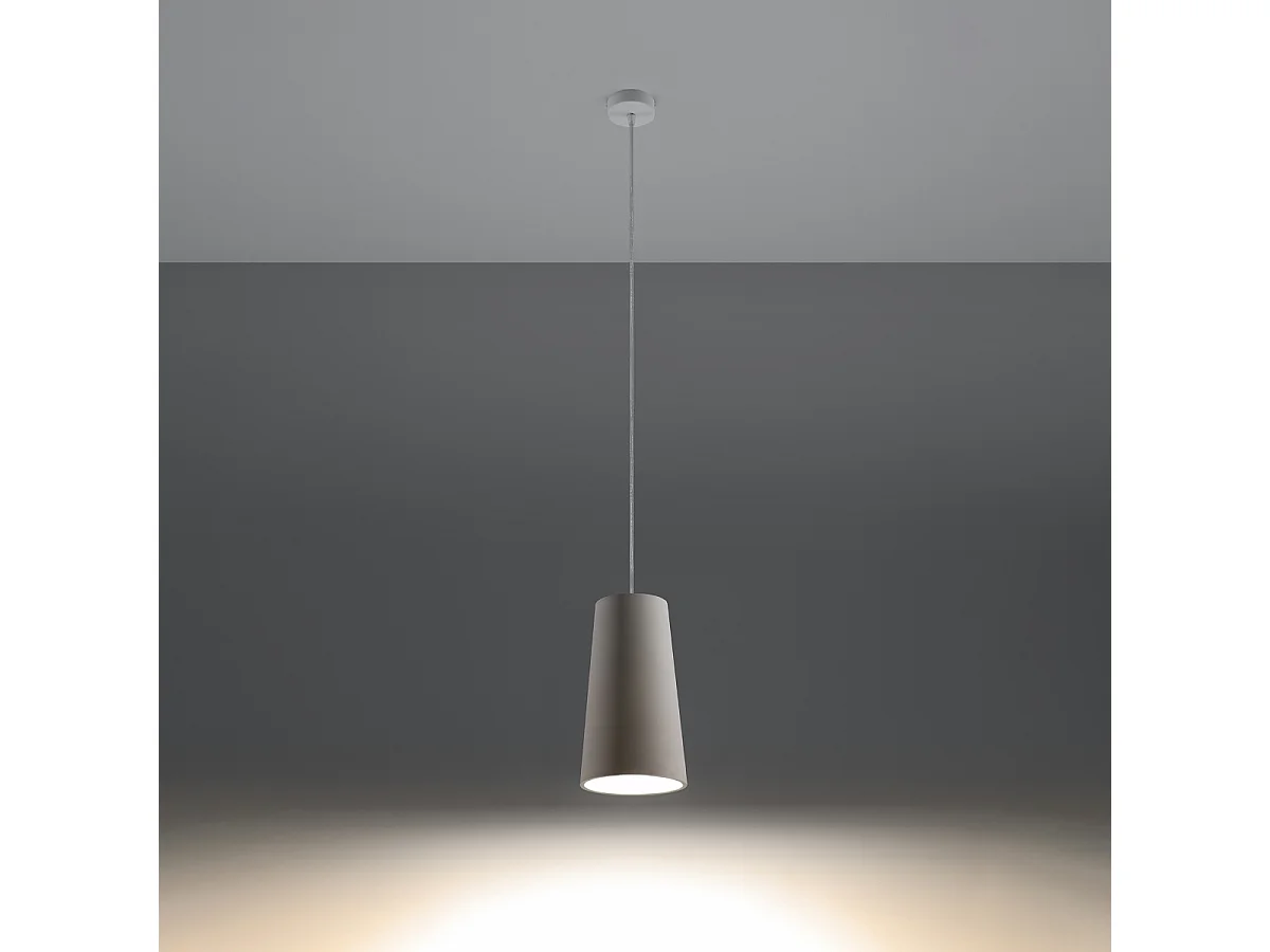 Lampes suspendues Speim moderne en céramique - 1 sources lumineuses 3000K - L.16 x H.128 cm - blanc