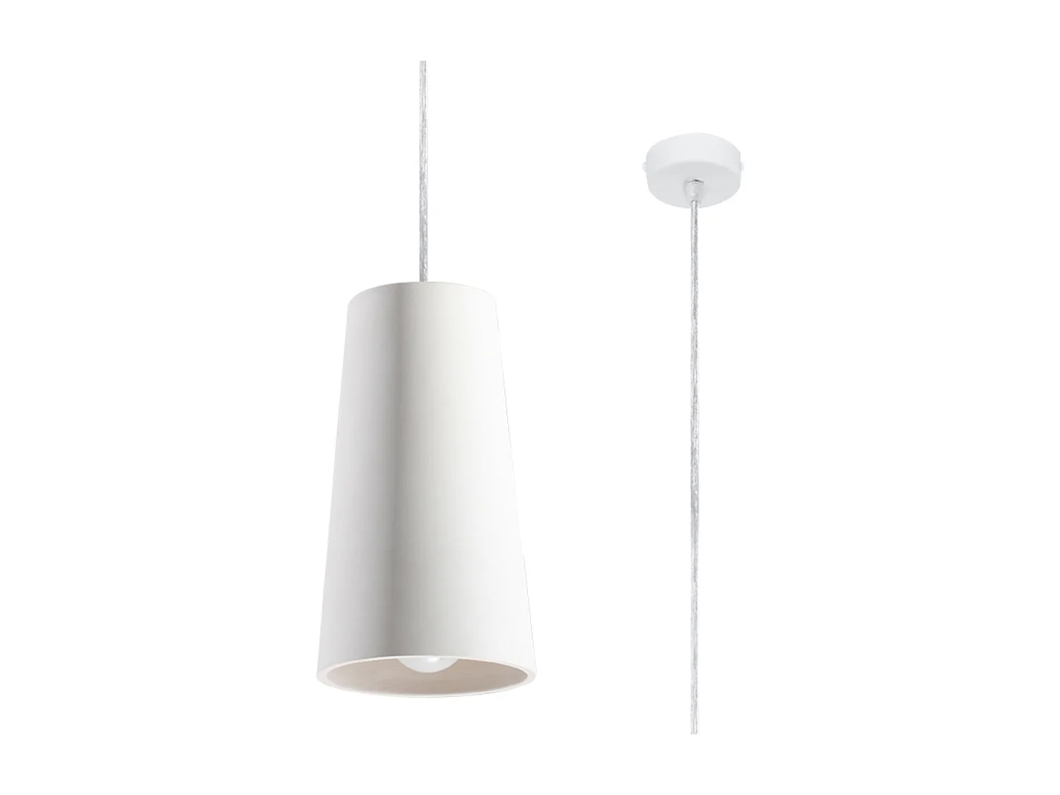 Lampes suspendues Speim moderne en céramique - 1 sources lumineuses 3000K - L.16 x H.128 cm - blanc