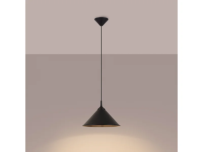 Lampy wiszące skandynawski Paloa, stal - 1 źródło światła 3000K - L.30 x H.76 cm - czarny