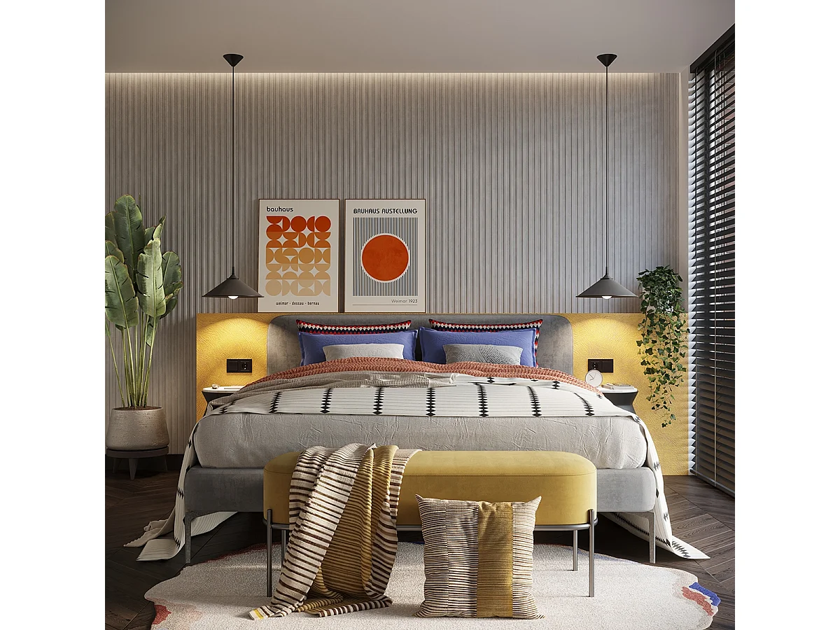 Lampes suspendues Paloa scandinave en acier - 1 sources lumineuses 3000K - L.30 x H.76 cm - noir