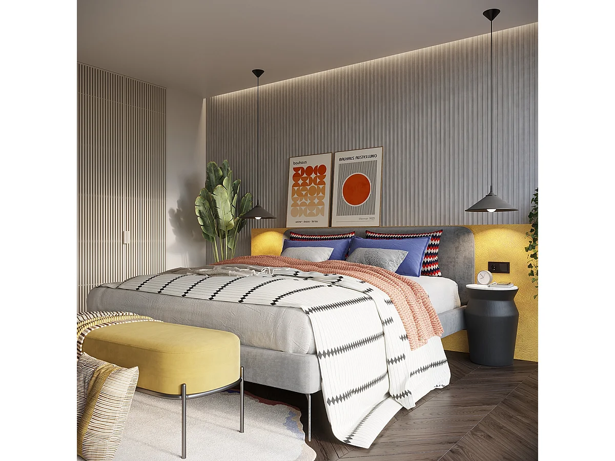 Lampes suspendues Paloa scandinave en acier - 1 sources lumineuses 3000K - L.30 x H.76 cm - noir