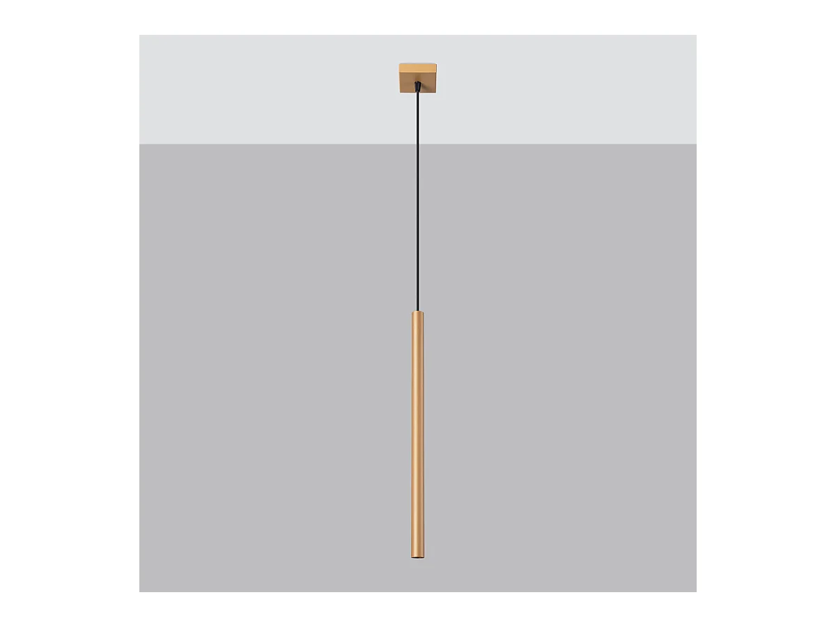 Lampy wiszące nowoczesny Brill, stal - 1 źródło światła 3000K - L.3.5 x H.115 cm - złoty