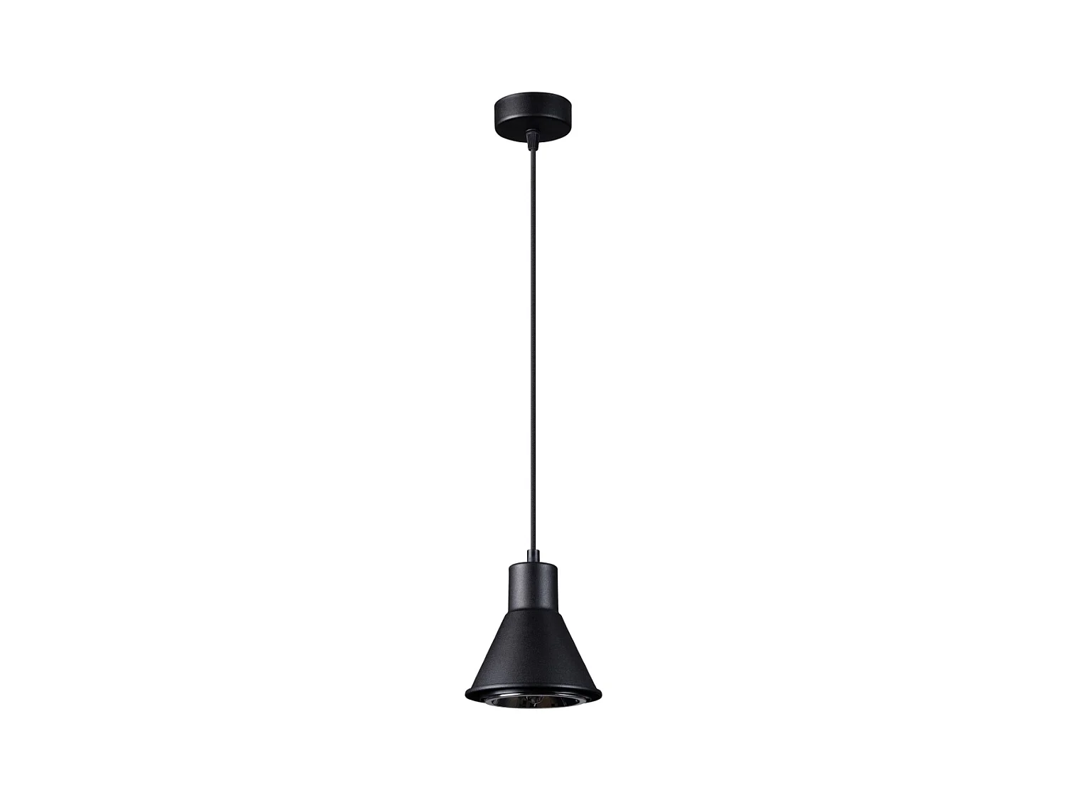Lampade a sospensione Zylata moderno di acciaio - 1 sorgenti luminose 4000K - L.14 x A.120 cm - nero