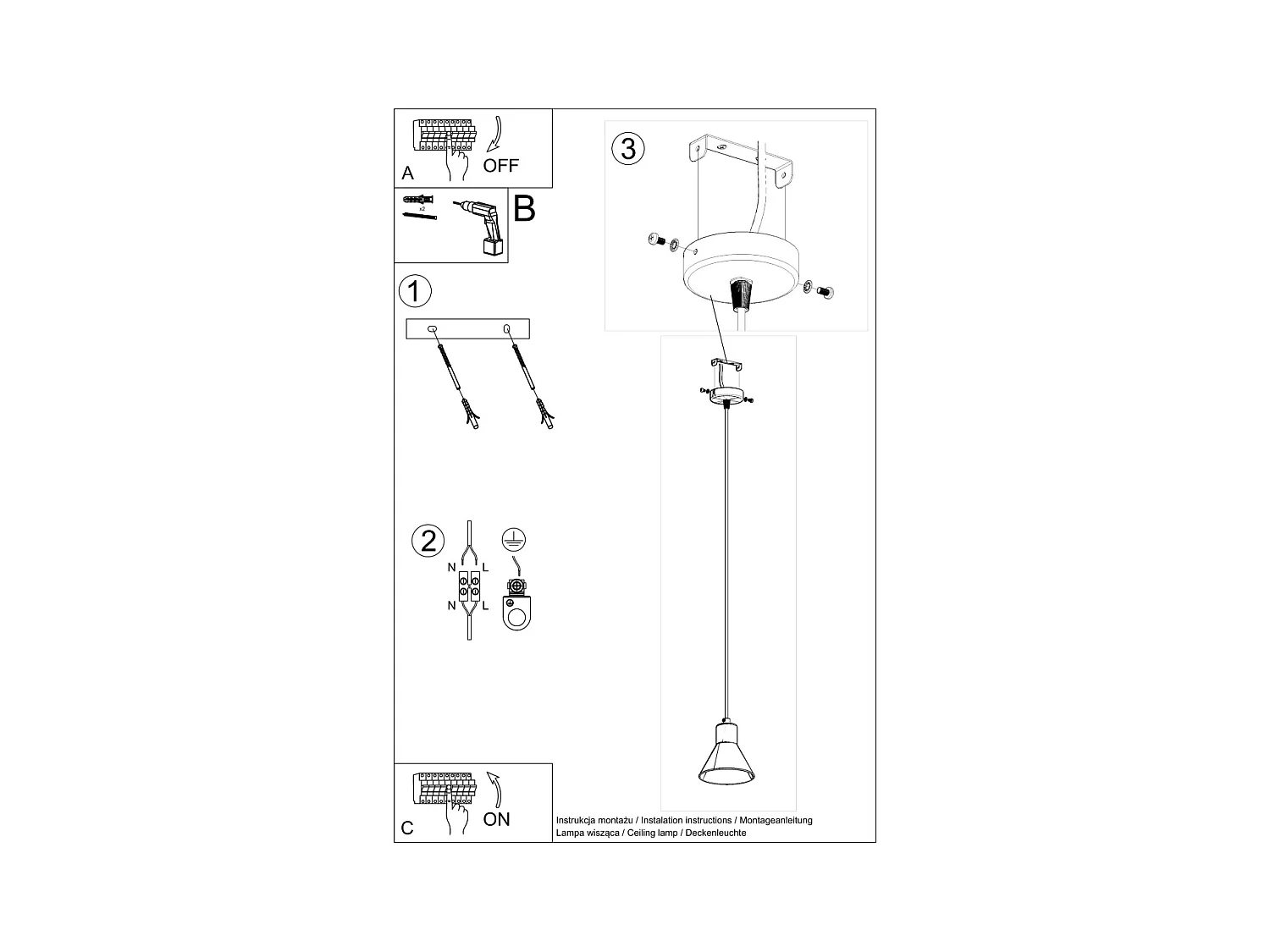 Lampade a sospensione Zylata moderno di acciaio - 1 sorgenti luminose 4000K - L.14 x A.120 cm - nero