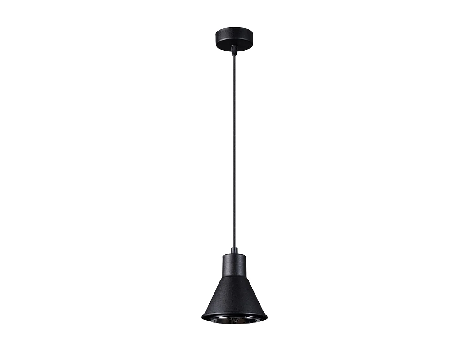 Lampes suspendues Zylata moderne en acier - 1 sources lumineuses 4000K - L.14 x H.120 cm - noir