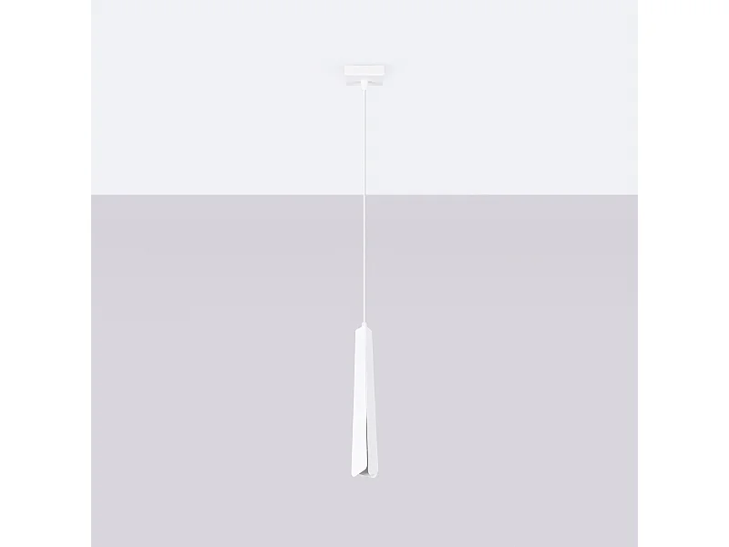 Hanglampen Astel Scandinavisch van  - 1 lichtbronnen 4000K - L.8 x H.120 cm - wit