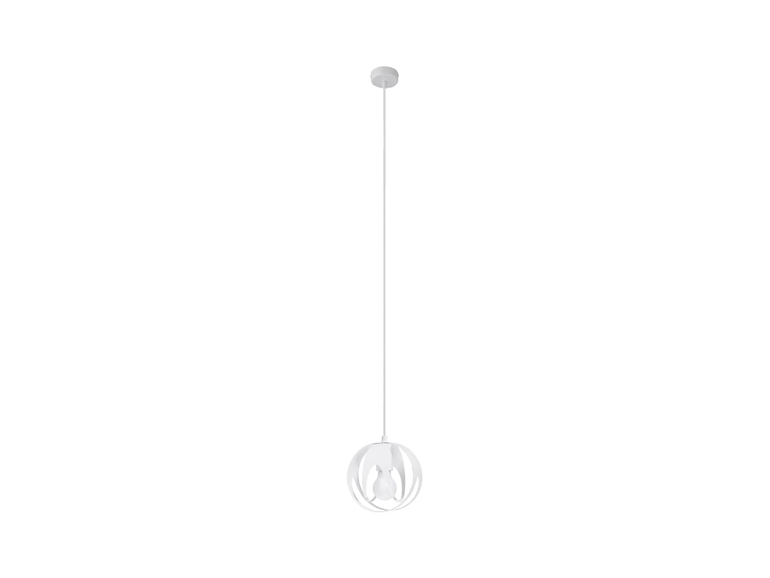 Lampy wiszące nowoczesny Brive, stal - 1 źródło światła 4000K - L.16 x H.125 cm - biały