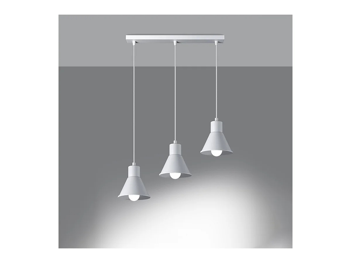 Hanglampen Faldura modern van  - 3 lichtbronnen 4000K - L.45 x H.120 cm - wit