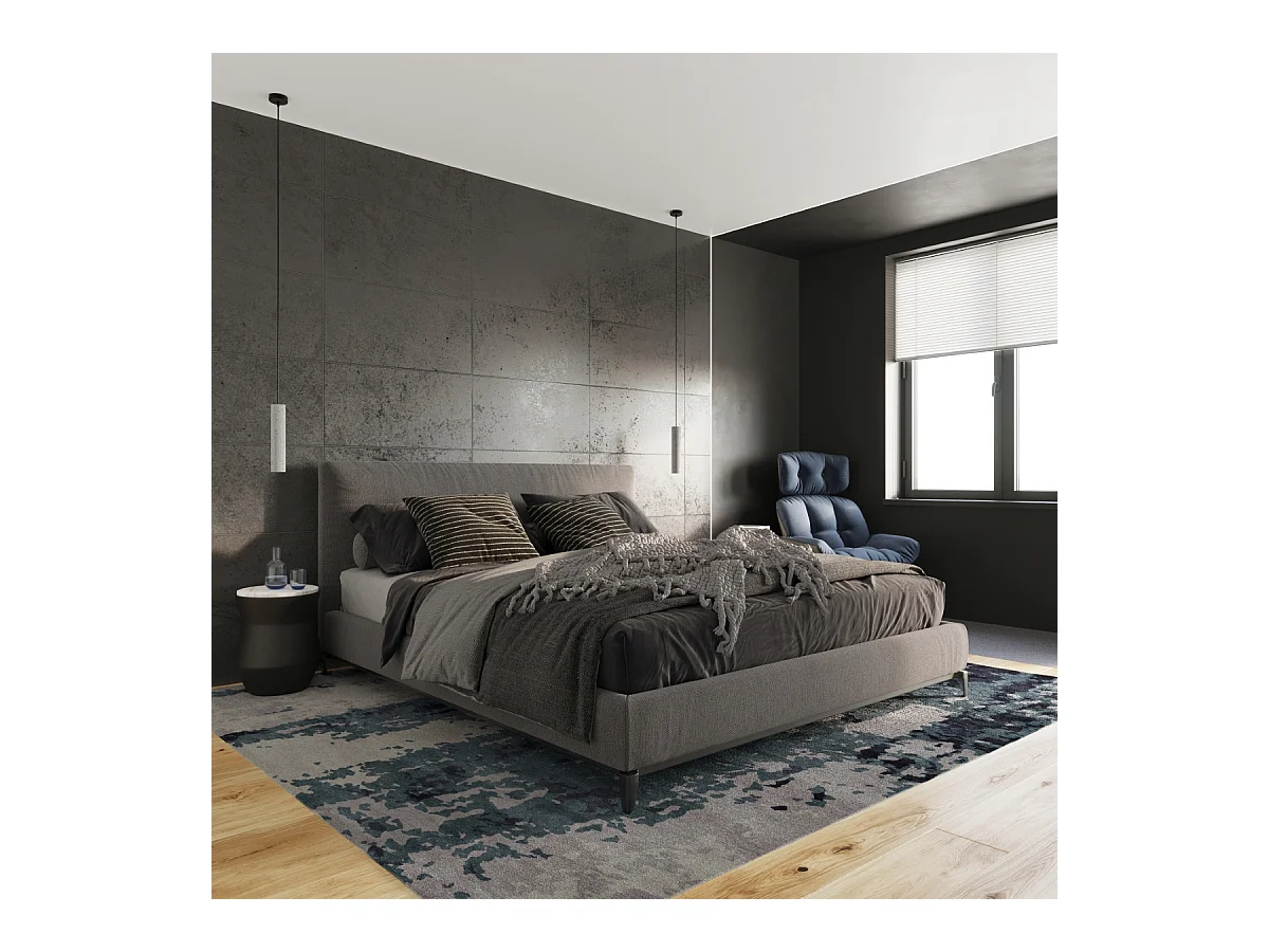 Lampy wiszące industrialny Solvix, beton - 3 źródło światła 3000K - L.45 x H.90 cm - szary