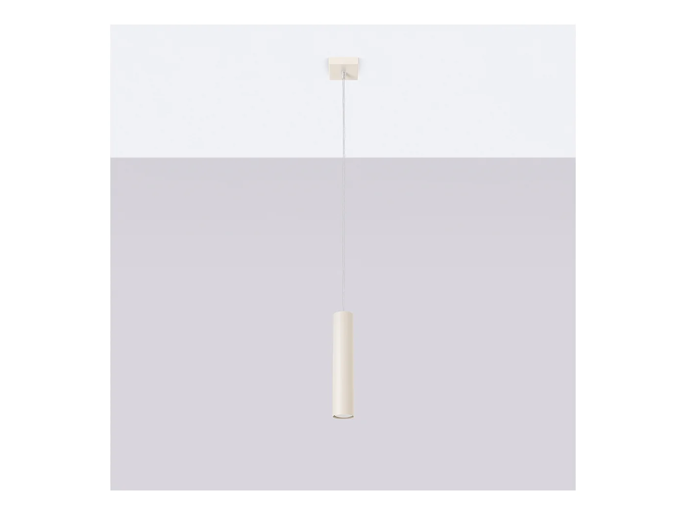 Lampa wisząca loft Toris, stal - 1 źródło światła 3000K - L.8 x H.118 cm - beżowy