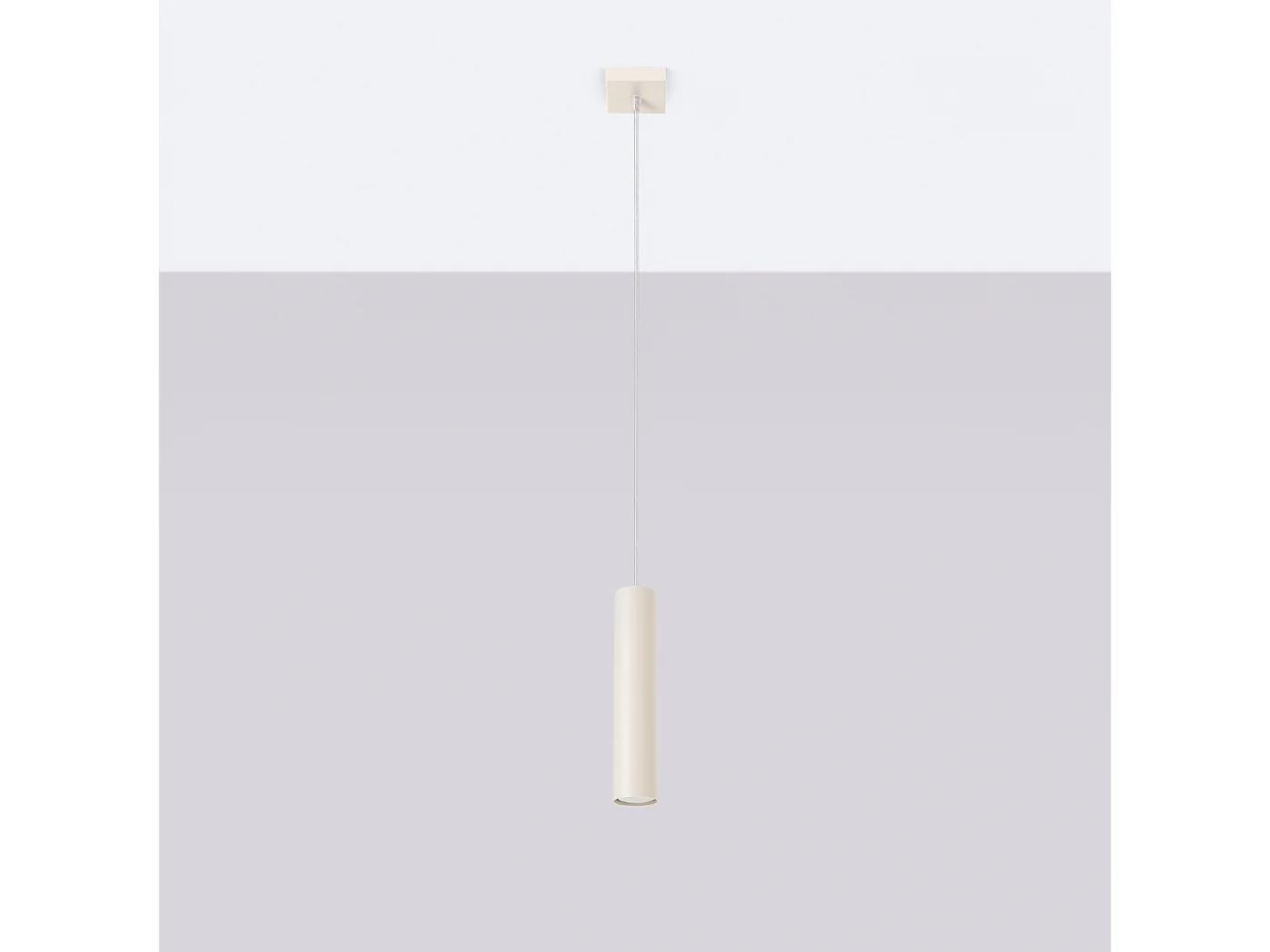 Lampe à suspension Toris grenier en acier - 1 sources lumineuses 3000K - L.8 x H.118 cm - beige
