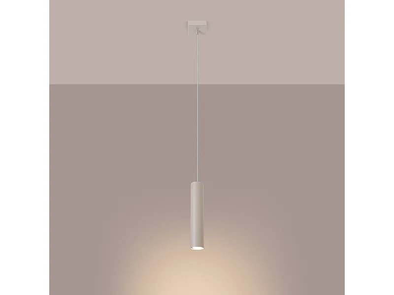Lampe à suspension Toris grenier en acier - 1 sources lumineuses 3000K - L.8 x H.118 cm - beige