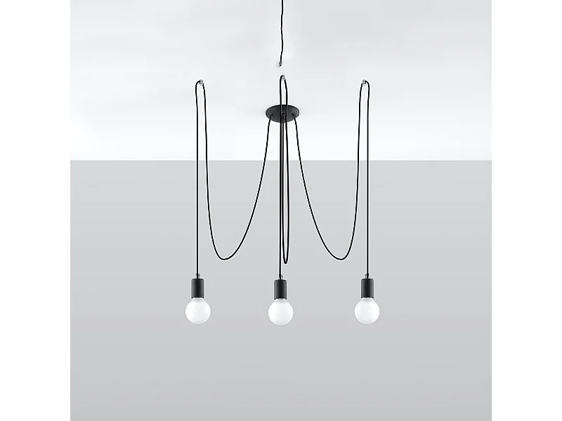 Kroonluchters Speis zolder van  - 3 lichtbronnen 4000K - L.300 x H.150 cm - zwart