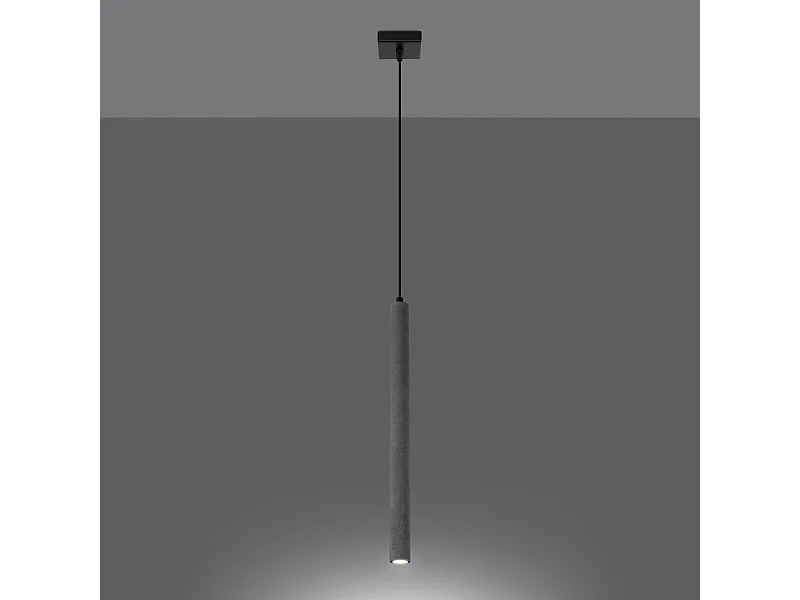 Lampes suspendues Brill moderne en béton - 1 sources lumineuses 3000K - L.8 x H.120 cm - gris