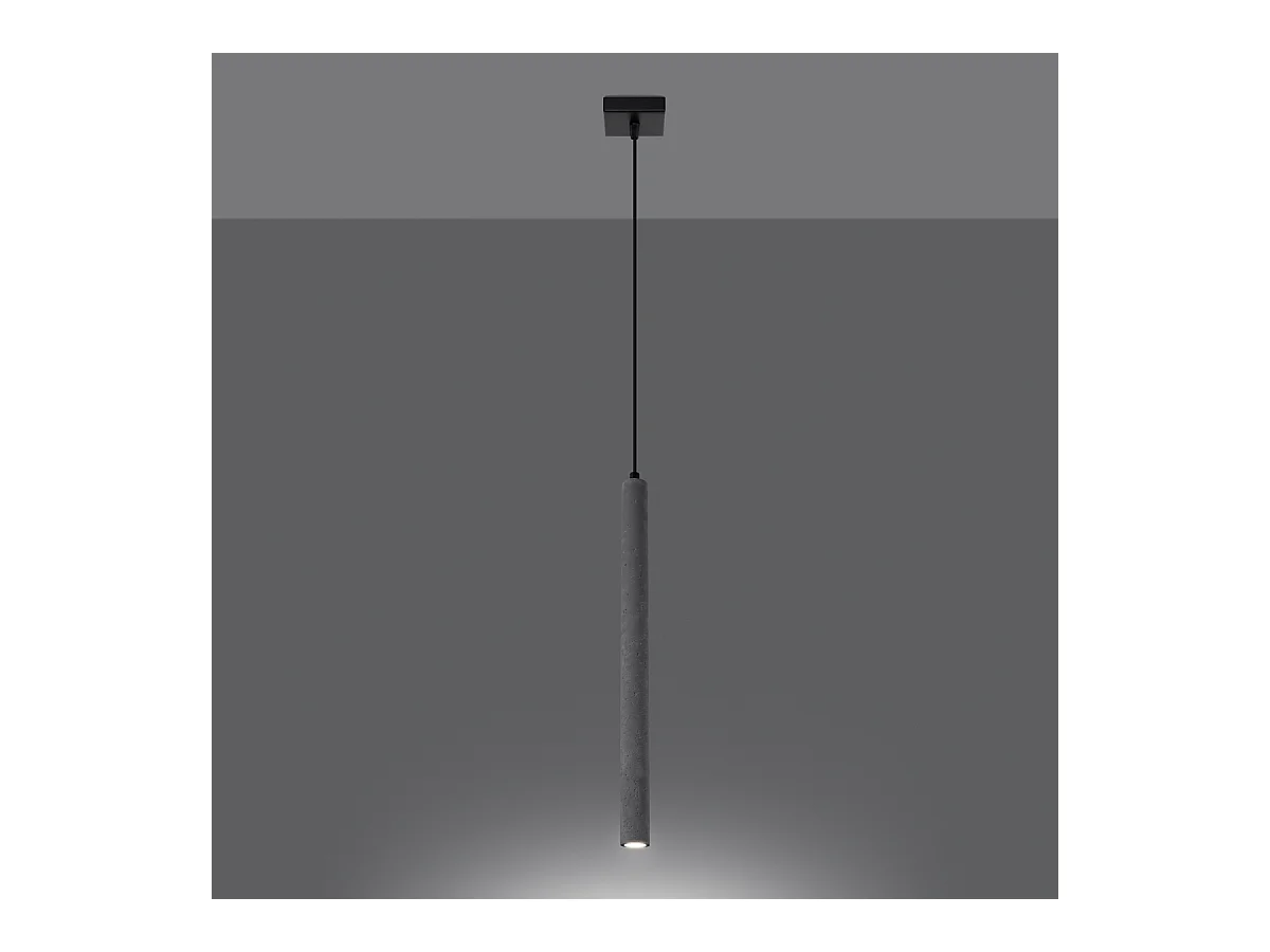 Lampy wiszące nowoczesny Brill, beton - 1 źródło światła 3000K - L.3.5 x H.120 cm - szary