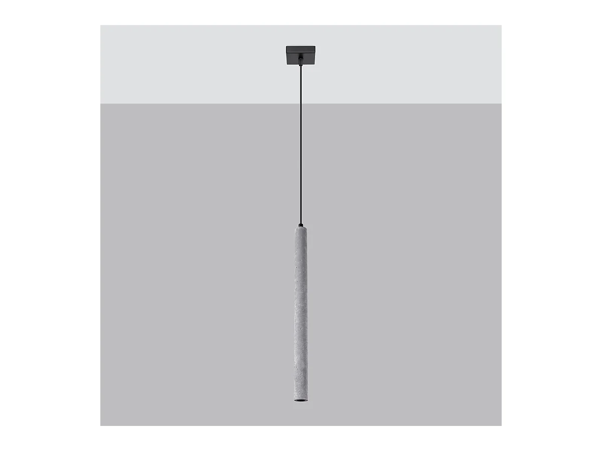Lampy wiszące nowoczesny Brill, beton - 1 źródło światła 3000K - L.3.5 x H.120 cm - szary