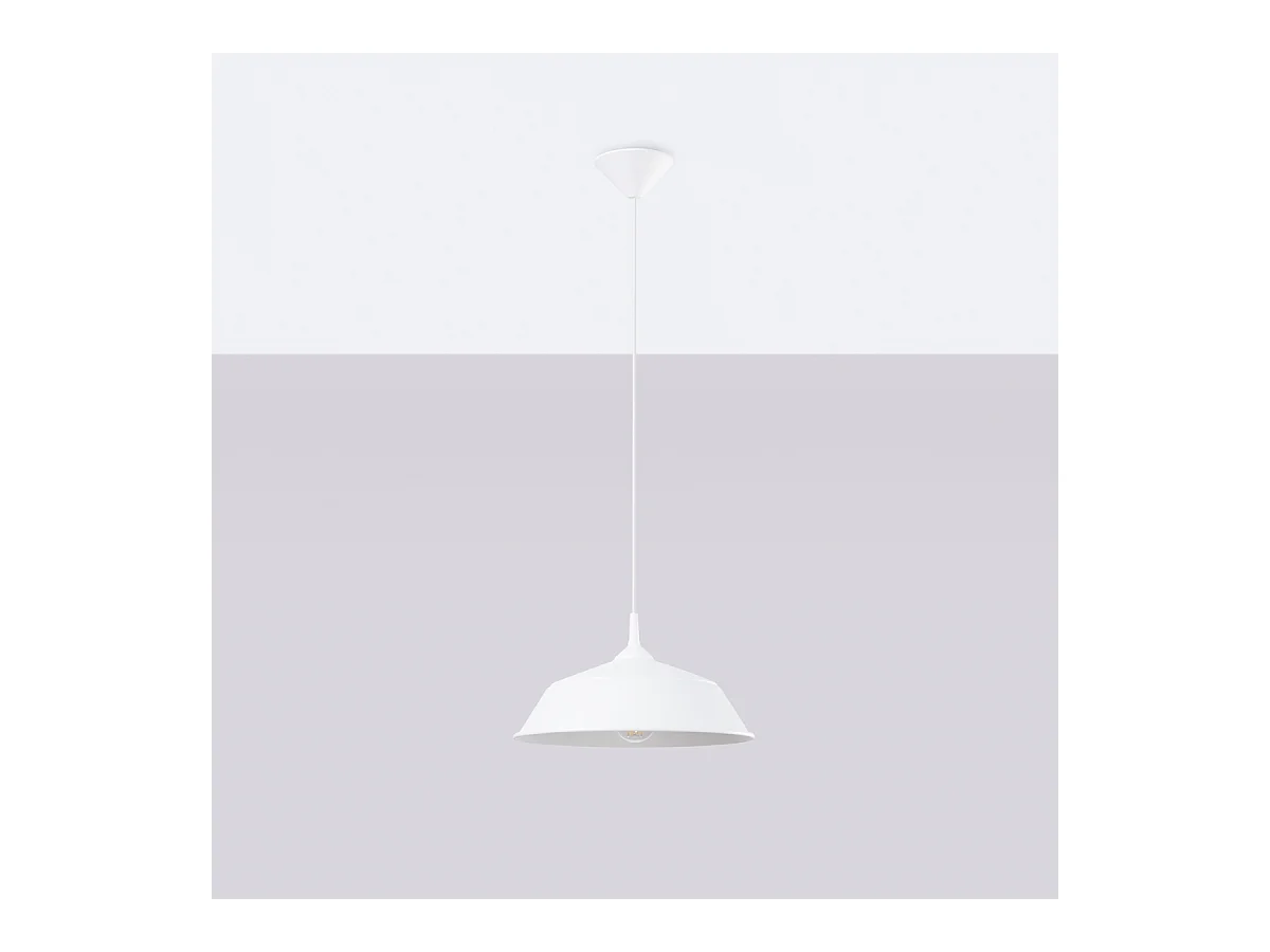 Lampy wiszące skandynawski Quarix, stal - 1 źródło światła 3000K - L.34 x H.74 cm - biały