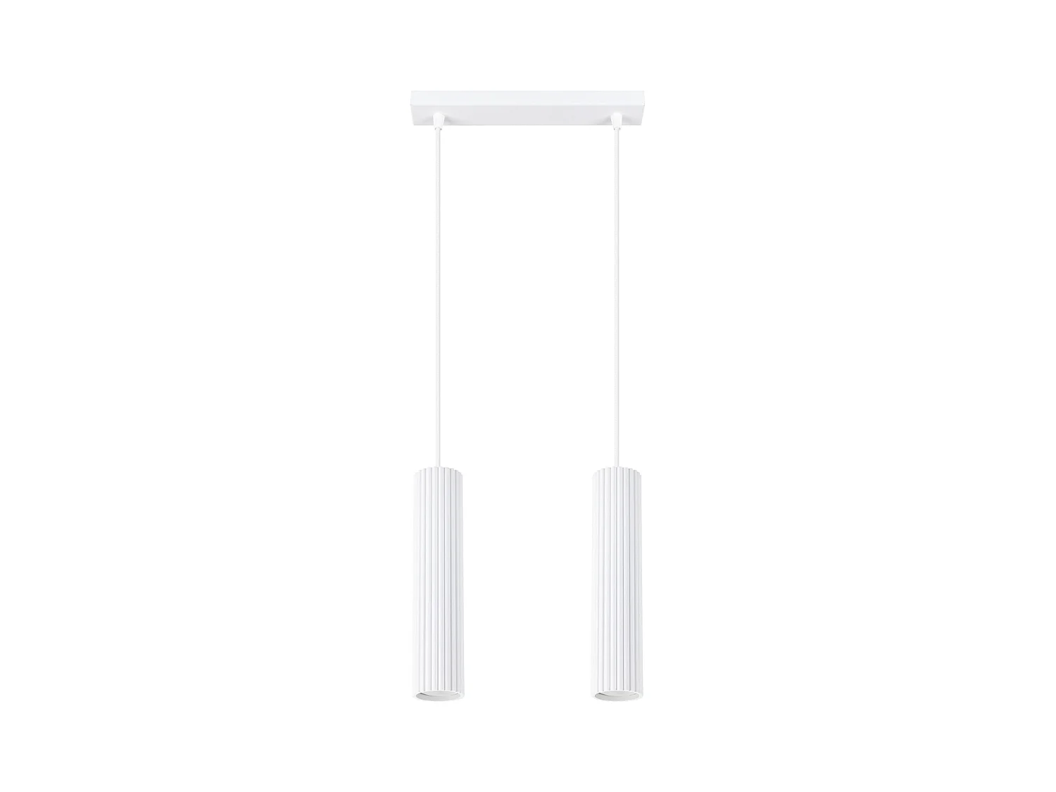 Hanglamp Gloow minimalistisch van  - 2 lichtbronnen 3000K - L.30 x H.90 cm - wit