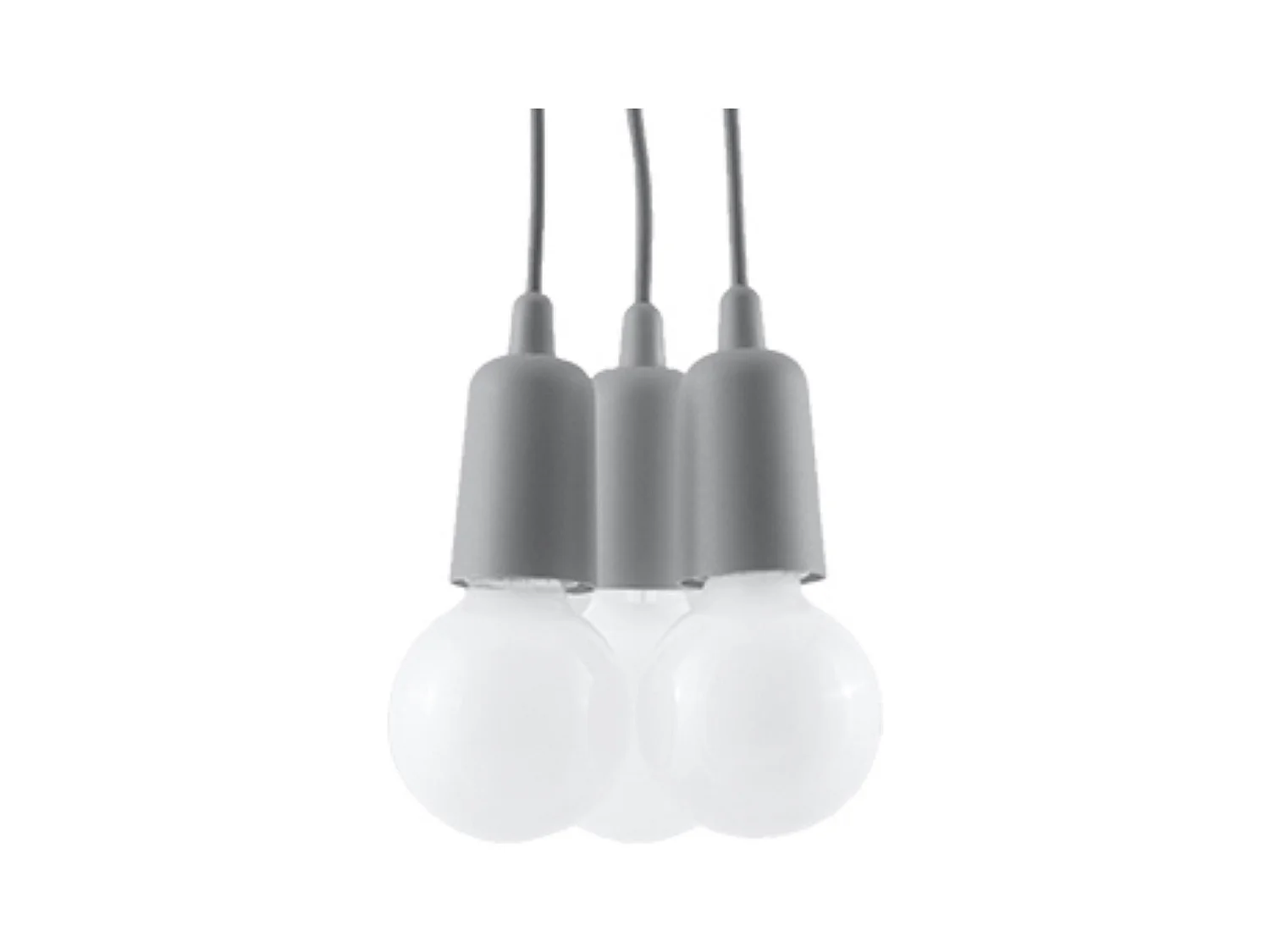 Lampes suspendues Astis moderne en PVC - 3 sources lumineuses 3000K - L.15 x H.90 cm - gris