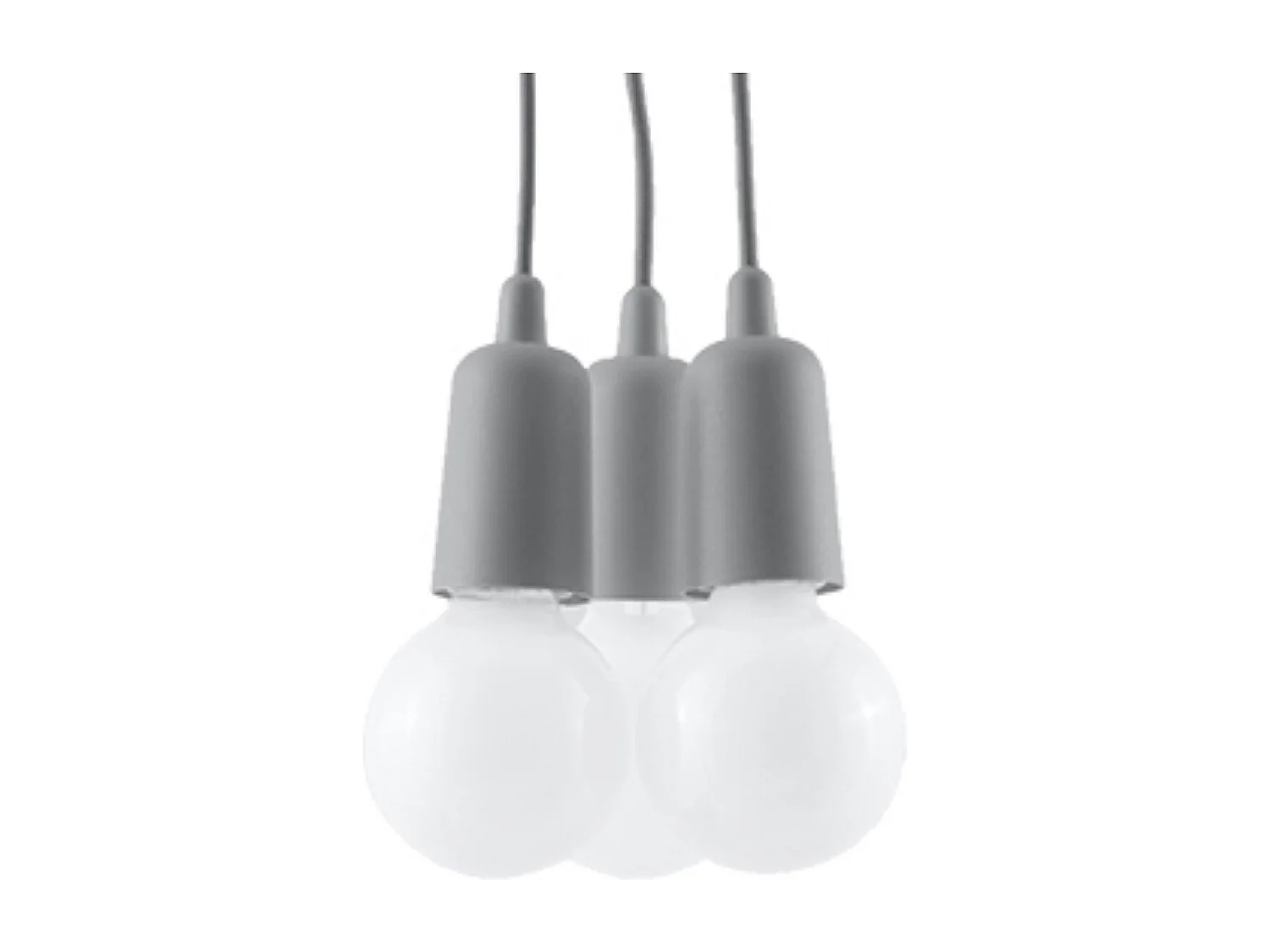 Lampes suspendues Astis moderne en PVC - 3 sources lumineuses 3000K - L.15 x H.90 cm - gris