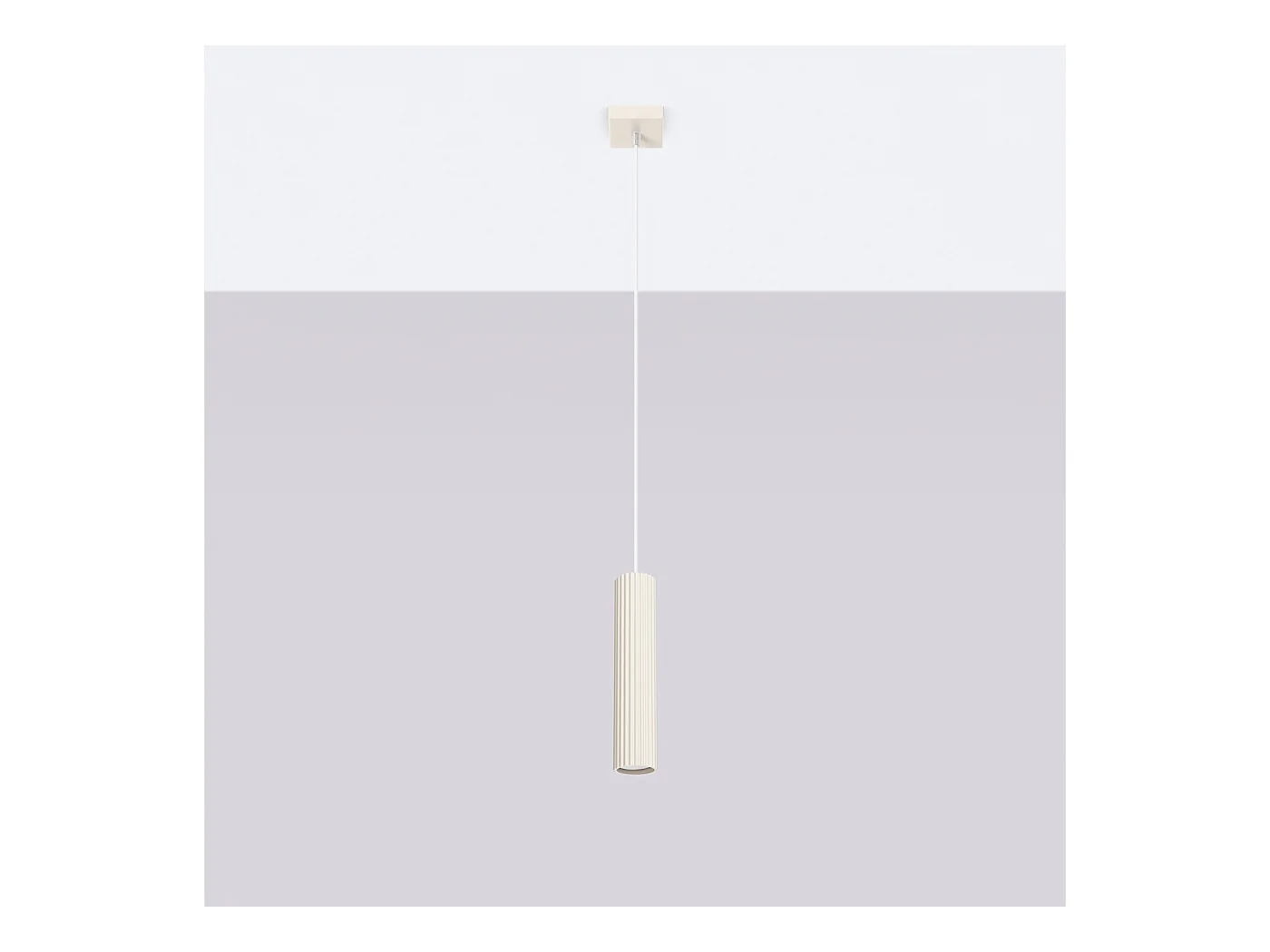 Hanglamp Gloow minimalistisch van  - 1 lichtbronnen 3000K - L.8 x H.118 cm - beige