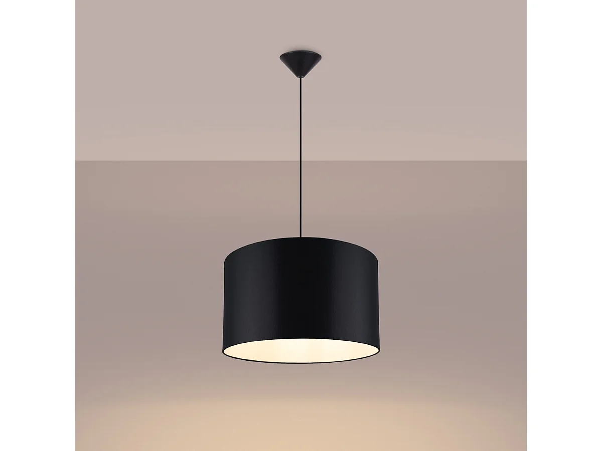 Hanglampen Gloxo minimalistisch van  - 1 lichtbronnen 3000K - L.40 x H.88 cm - zwart