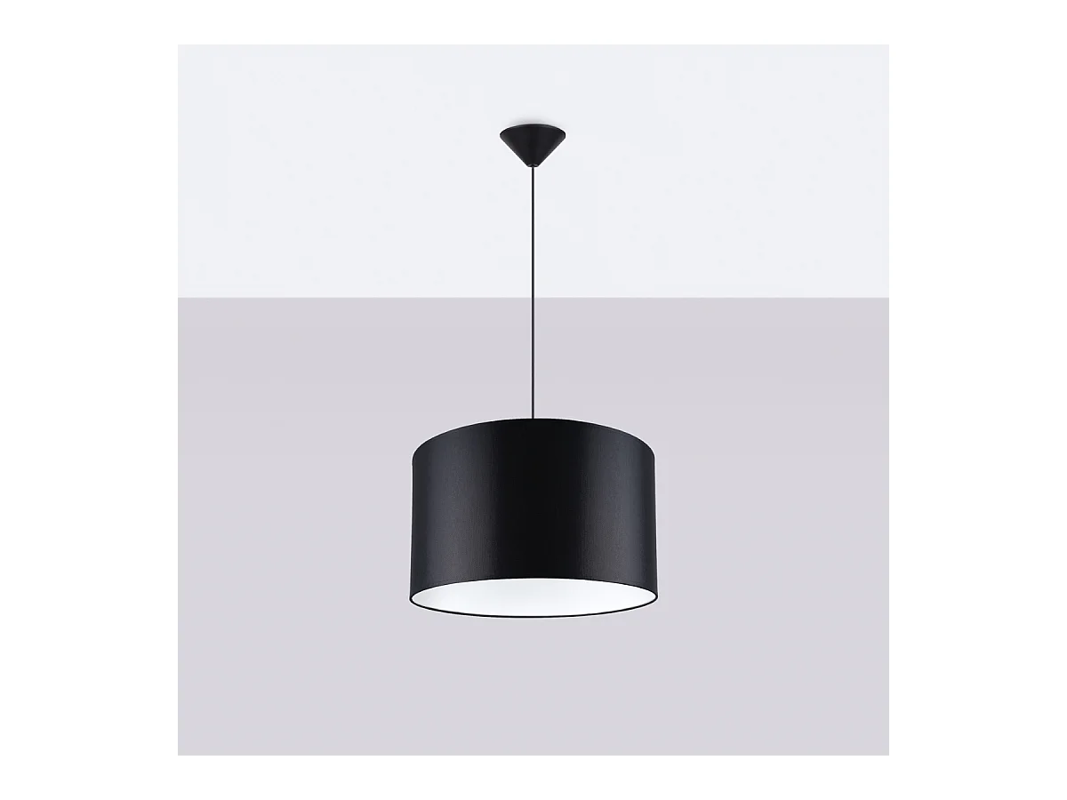 Hanglampen Gloxo minimalistisch van  - 1 lichtbronnen 3000K - L.40 x H.88 cm - zwart