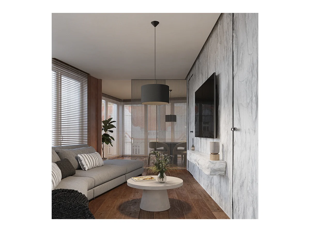 Hanglampen Gloxo minimalistisch van  - 1 lichtbronnen 3000K - L.40 x H.88 cm - zwart