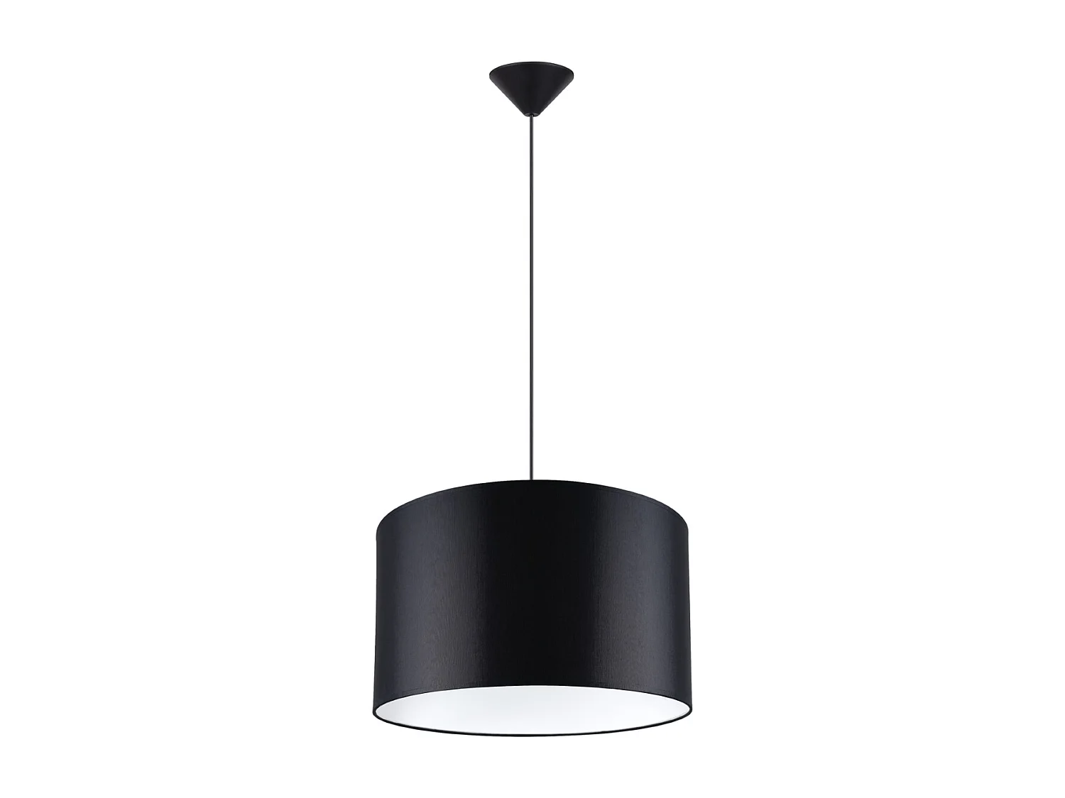 Lampes suspendues Gloxo minimaliste en tissu/PVC - 1 sources lumineuses 3000K - L.40 x H.88 cm - noir