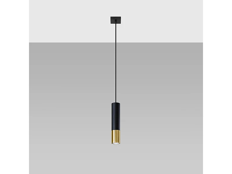 Hanglampen Zarpex modern van  - 1 lichtbronnen 4000K - L.8 x H.100 cm - zwart goud
