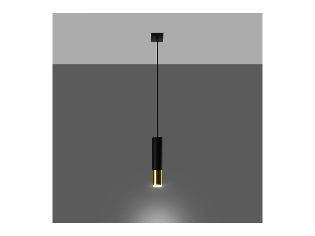 Hanglampen Zarpex modern van  - 1 lichtbronnen 4000K - L.8 x H.100 cm - zwart goud