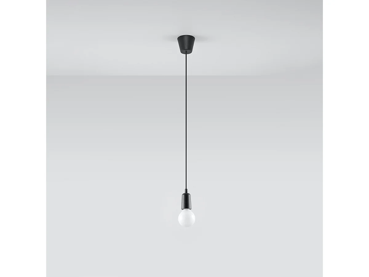 Lampes suspendues Astis moderne en PVC - 1 sources lumineuses 4000K - L.9 x H.90 cm - noir