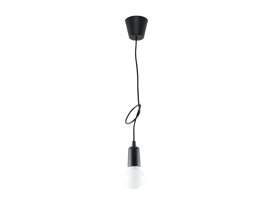 Lampes suspendues Astis moderne en PVC - 1 sources lumineuses 4000K - L.9 x H.90 cm - noir