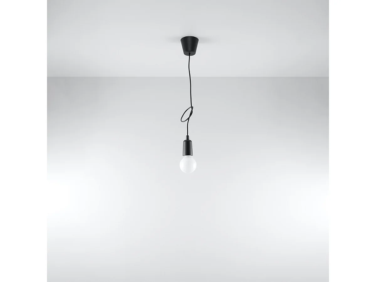 Lampes suspendues Astis moderne en PVC - 1 sources lumineuses 4000K - L.9 x H.90 cm - noir