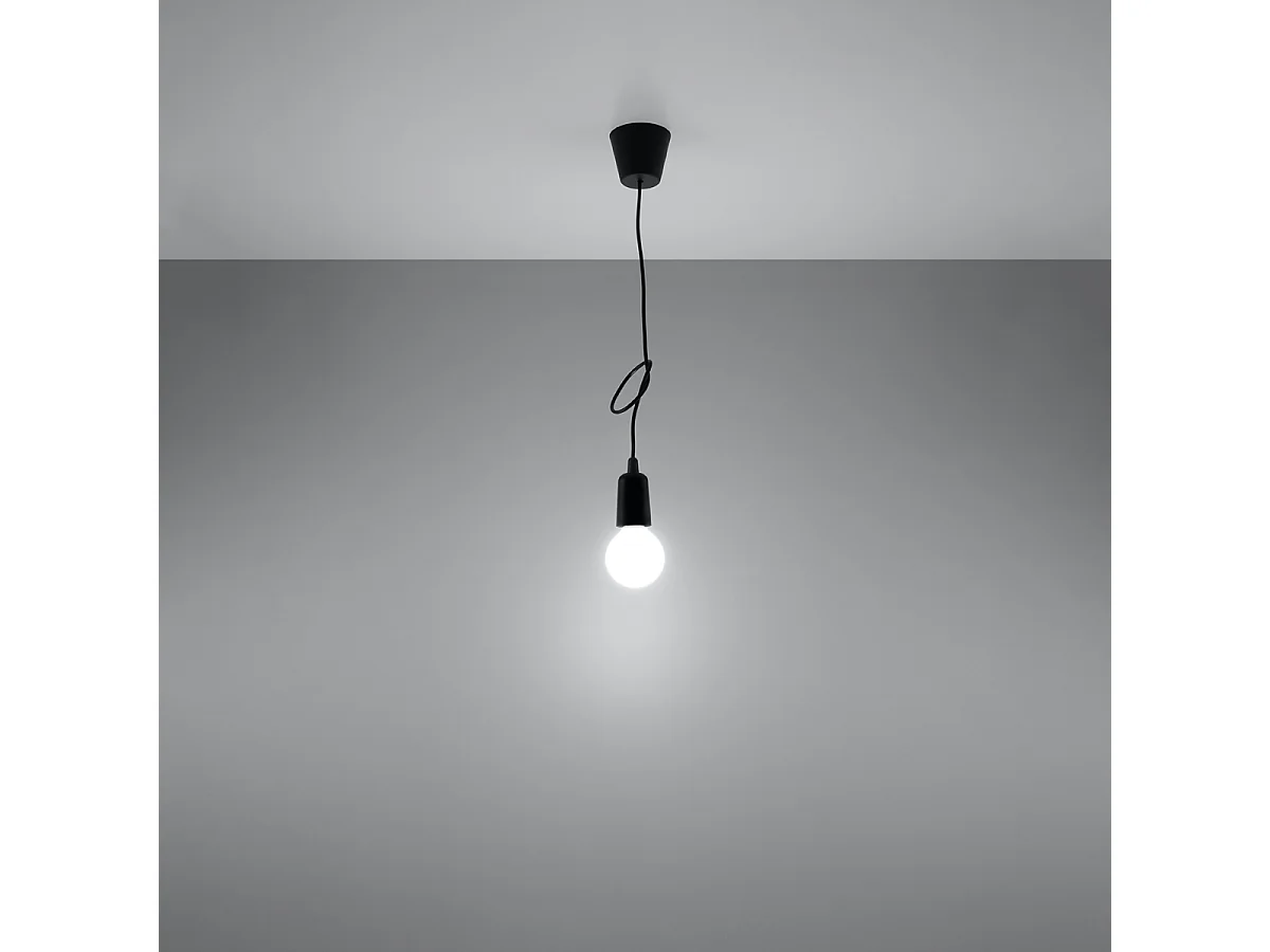 Lampes suspendues Astis moderne en PVC - 1 sources lumineuses 4000K - L.9 x H.90 cm - noir