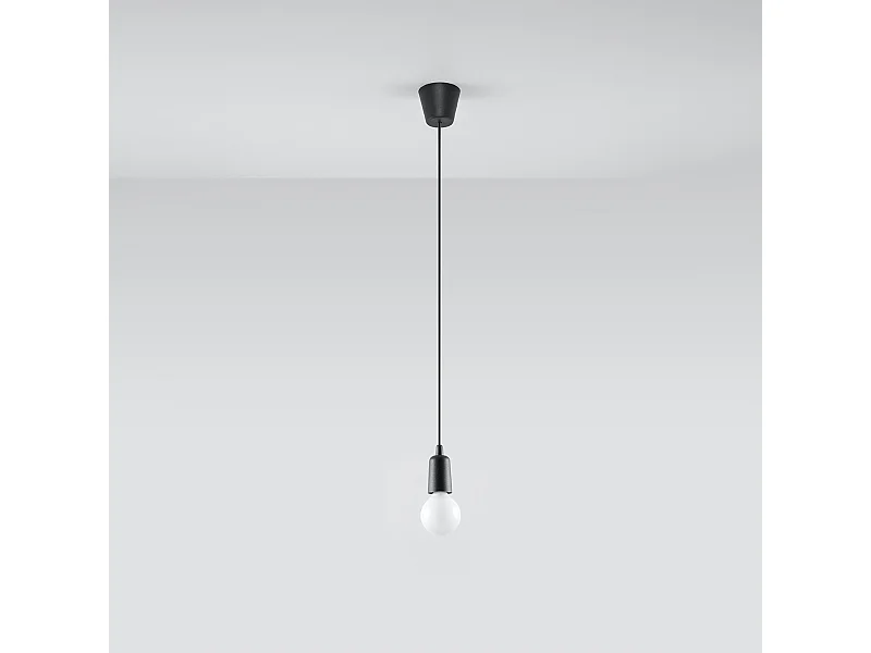 Lampes suspendues Astis moderne en PVC - 1 sources lumineuses 4000K - L.9 x H.90 cm - noir