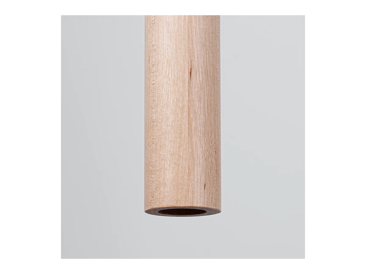 Lampy wiszące nowoczesny Brill, stal/drewno - 1 źródło światła 4000K - L.3.5 x H.120 cm - drewno