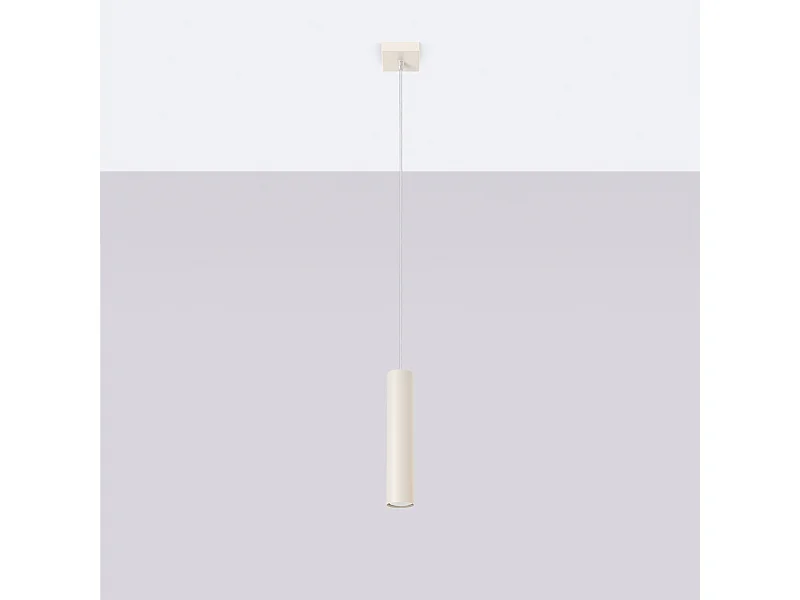 Lampa wisząca loft Toris, stal - 1 źródło światła 4000K - L.8 x H.118 cm - beżowy