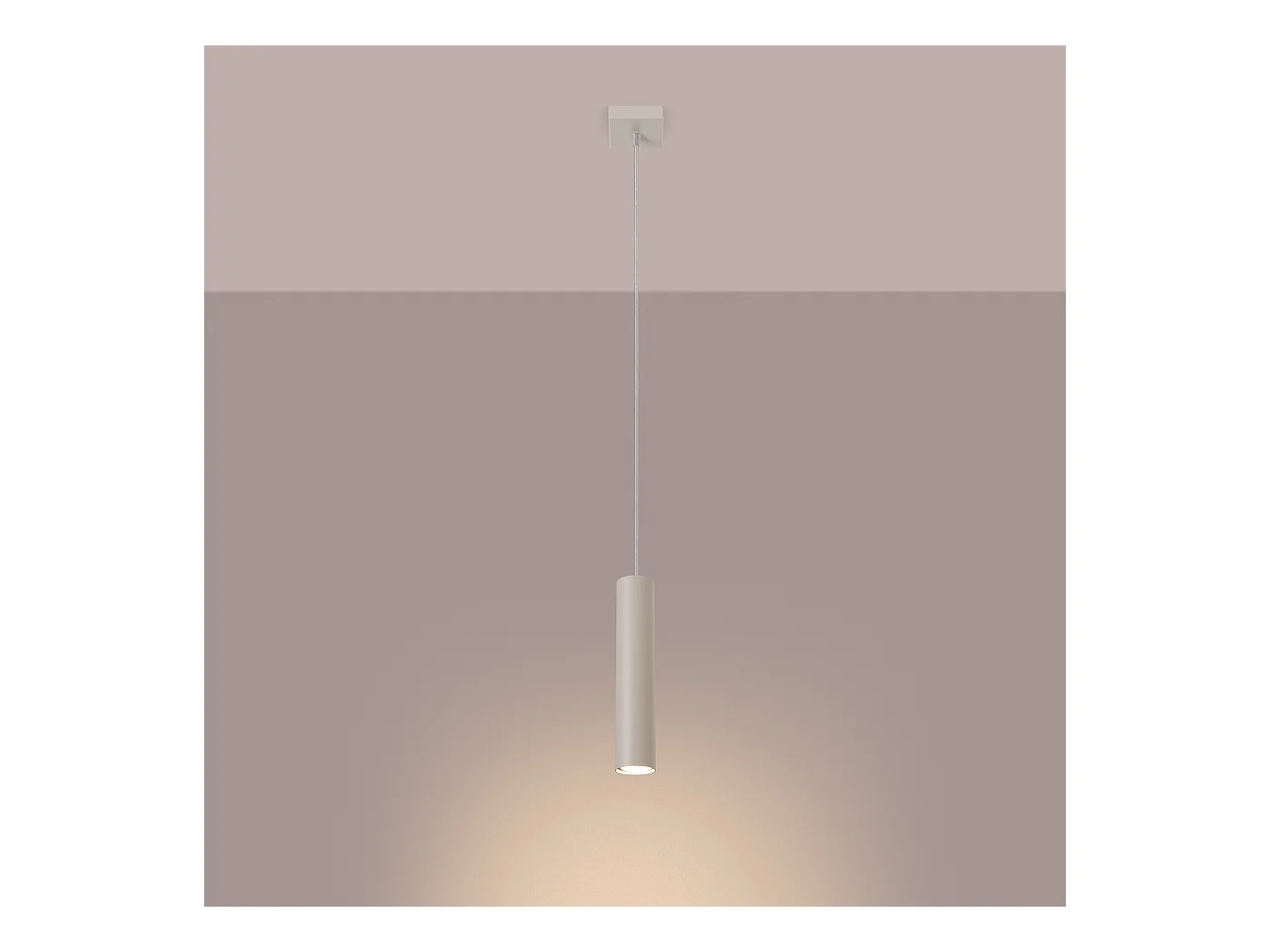Lampa wisząca loft Toris, stal - 1 źródło światła 4000K - L.8 x H.118 cm - beżowy