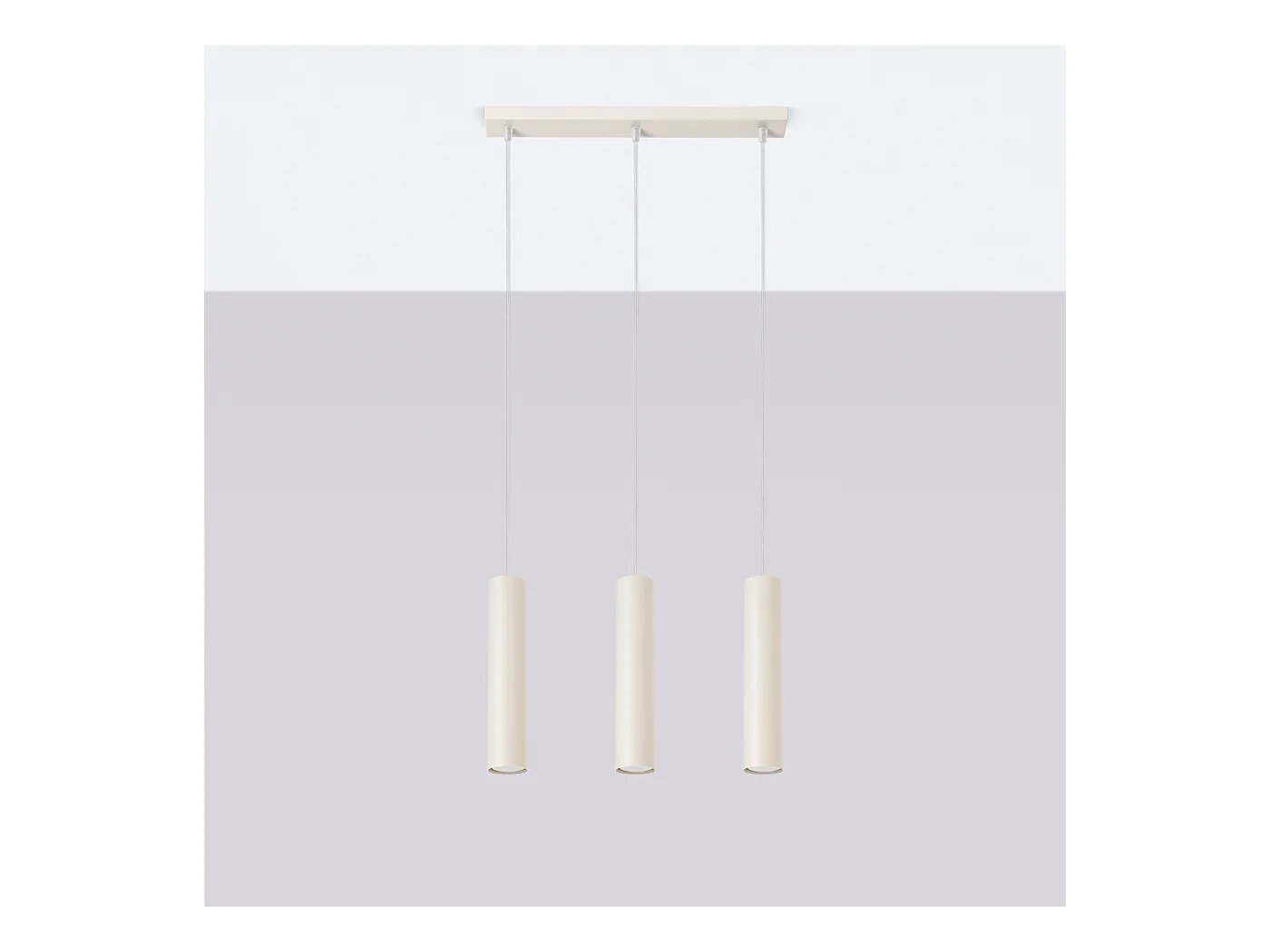 Lampa wisząca loft Toris, stal - 3 źródło światła 3000K - L.45 x H.98 cm - beżowy