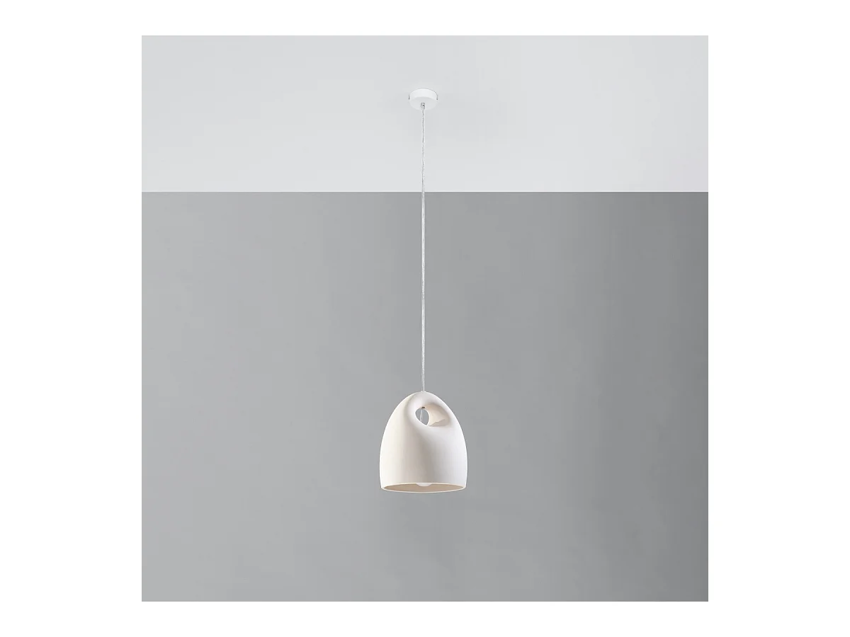 Hanglampen Zenna modern van  - 1 lichtbronnen 4000K - L.25 x H.126 cm - wit