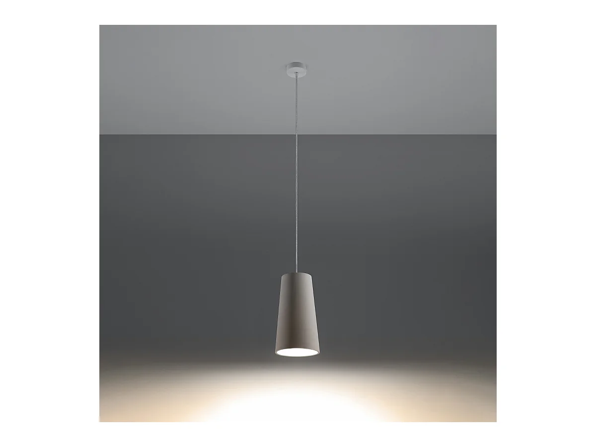 Lampy wiszące nowoczesny Speim, ceramika - 1 źródło światła 4000K - L.16 x H.128 cm - biały