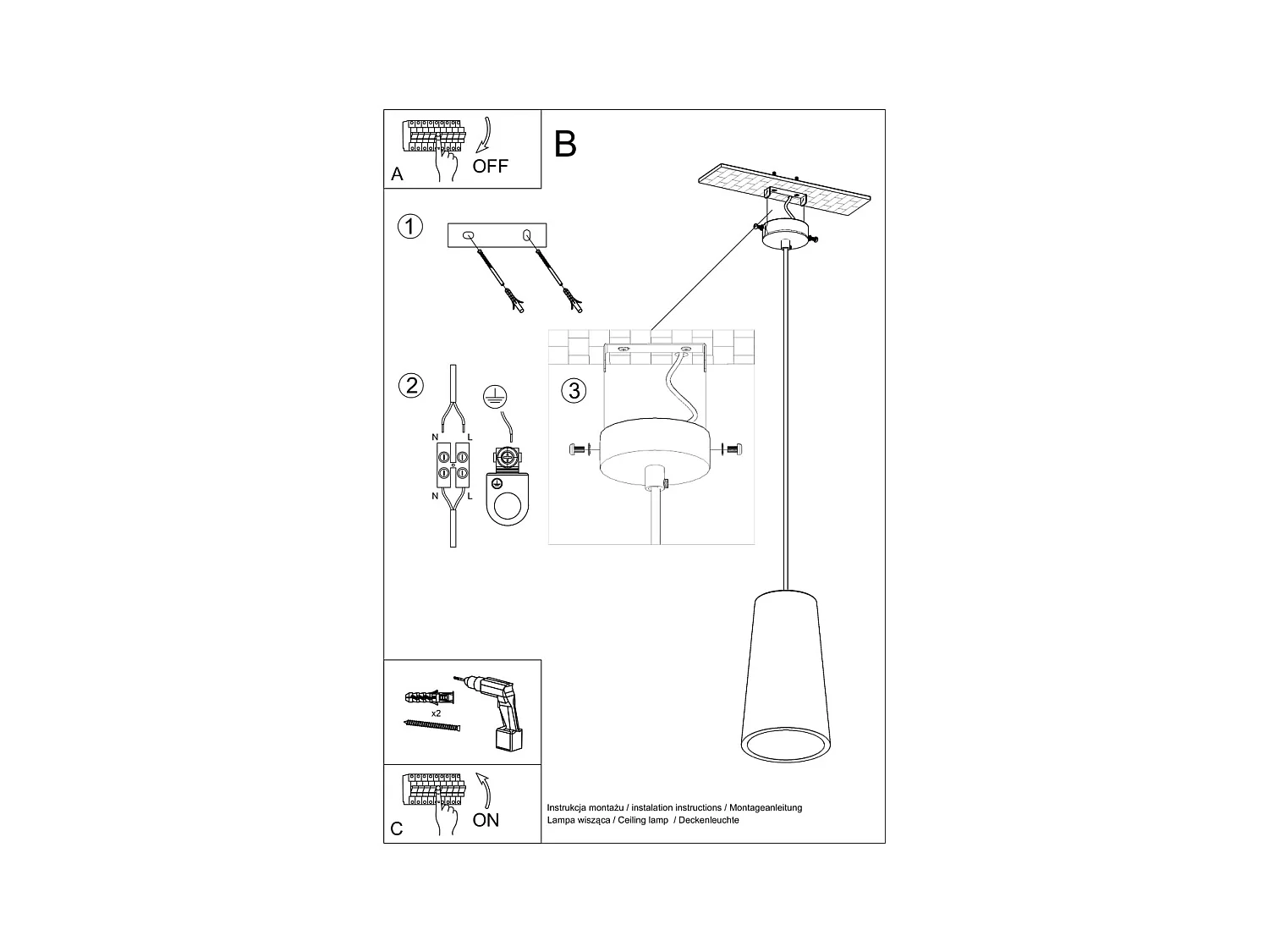 Lampy wiszące nowoczesny Speim, ceramika - 1 źródło światła 4000K - L.16 x H.128 cm - biały