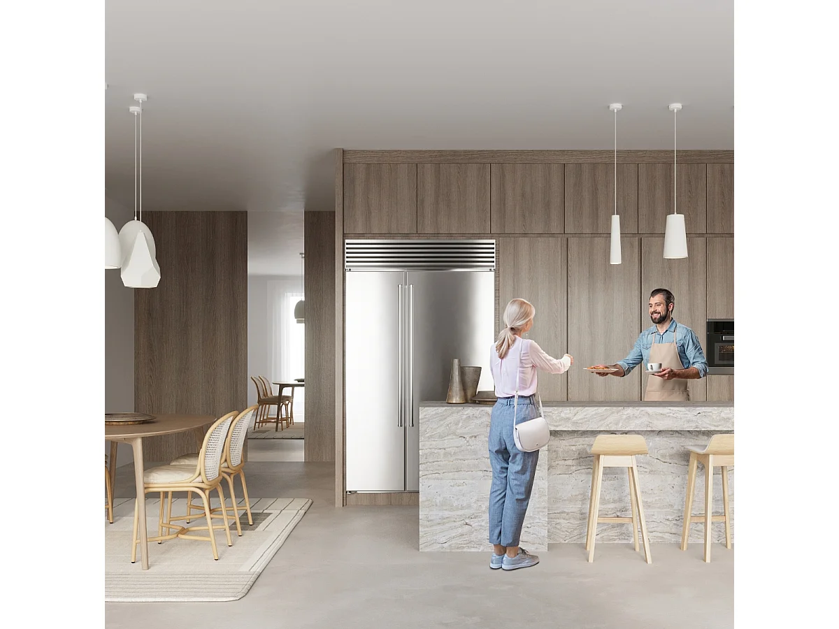 Lampes suspendues Speim moderne en céramique - 1 sources lumineuses 4000K - L.16 x H.128 cm - blanc