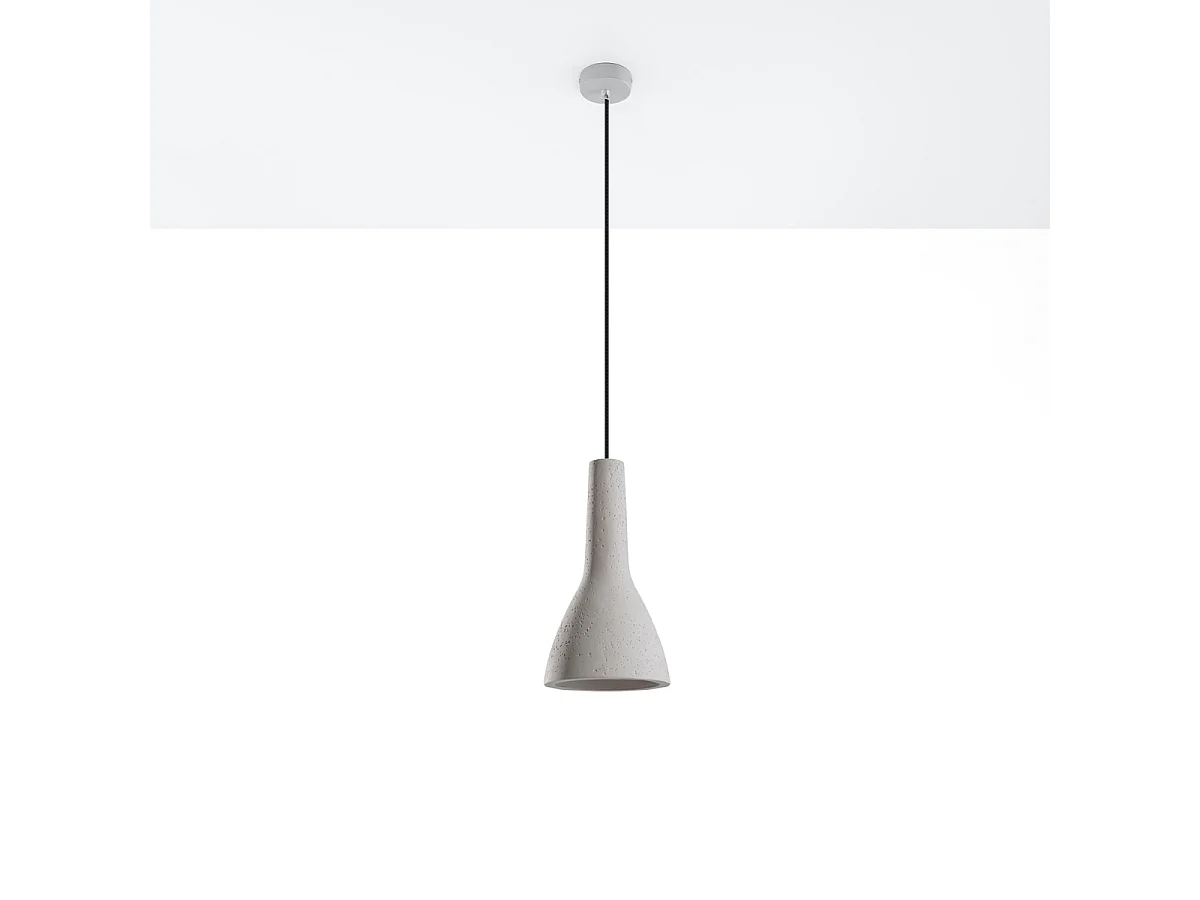 Lampes suspendues Opilme industriel en béton - 1 sources lumineuses 4000K - L.17 x H.132 cm - gris