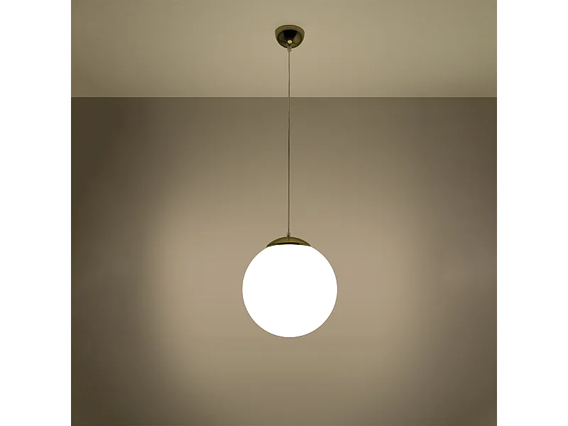 Lampes suspendues Stera minimaliste en acier/verre - 1 sources lumineuses 3000K - L.30 x H.120 cm - or blanc