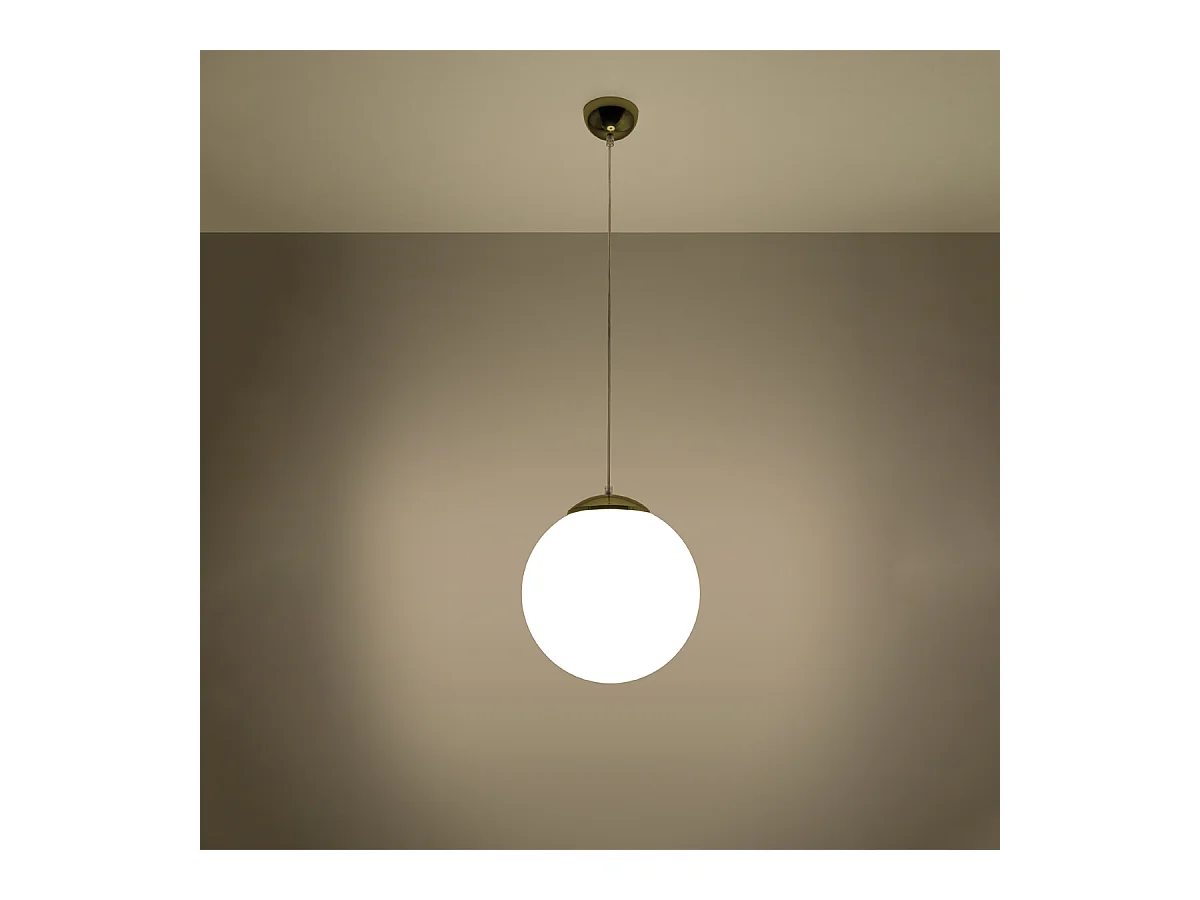 Lampes suspendues Stera minimaliste en acier/verre - 1 sources lumineuses 3000K - L.30 x H.120 cm - or blanc