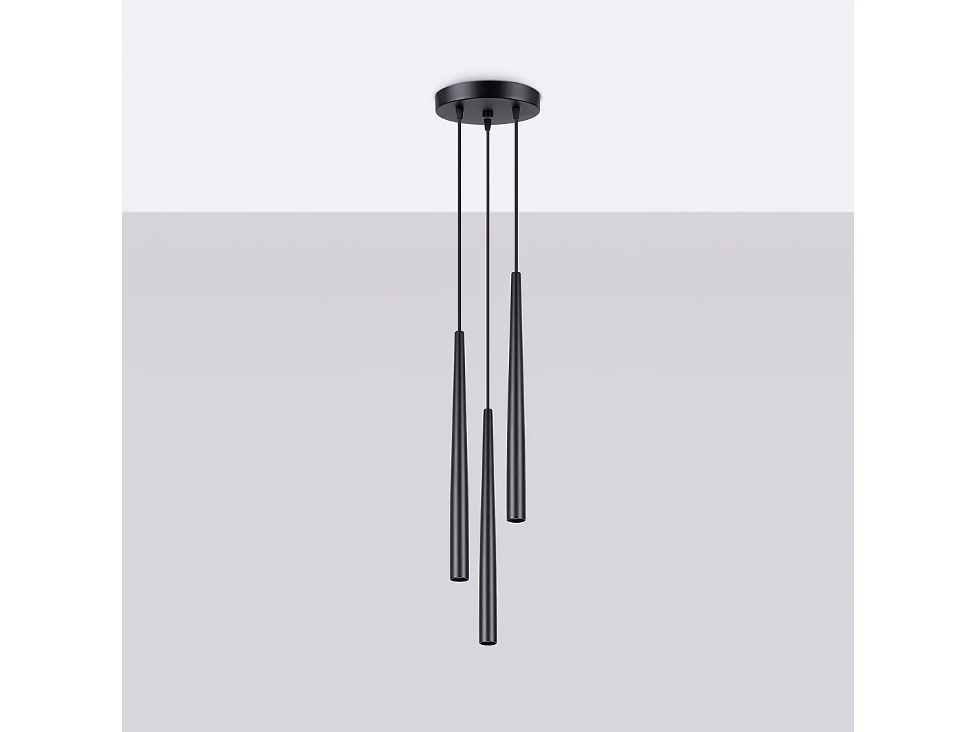 Pendelleuchte Euphora modern aus  Stahl - 3 lichtquellen 4000K - L.19,5 x H. cm - Schwarz